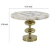 Avi 14 Inch Cake Stand, Agate Round Top, Classic Gold Aluminum Pedestal