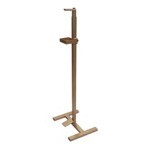 Lyna 41 Inch Sanitizer Dispenser Stand, Hands Free Foot Pedal, Gold Iron