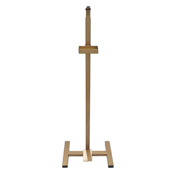 Lyna 41 Inch Sanitizer Dispenser Stand, Hands Free Foot Pedal, Gold Iron