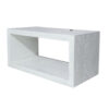 18 Inch Rectangular Wall Shelf, Acacia Wood Frame, White Washed Finish