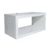 18 Inch Rectangular Wall Shelf, Acacia Wood Frame, White Washed Finish