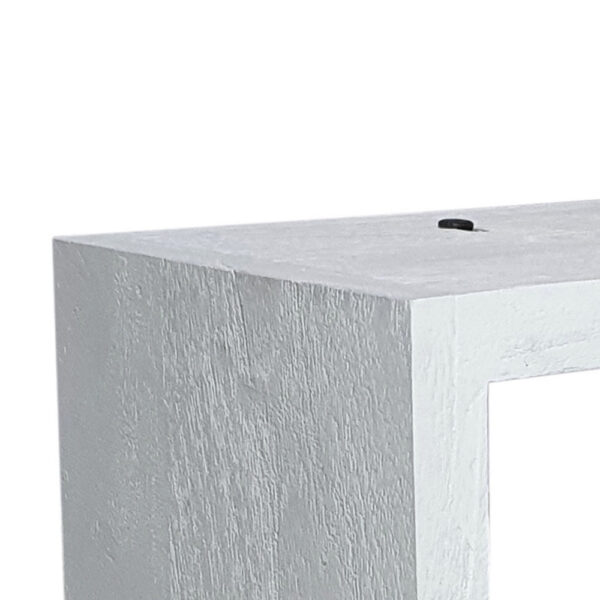 18 Inch Rectangular Wall Shelf, Acacia Wood Frame, White Washed Finish