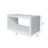 18 Inch Rectangular Wall Shelf, Acacia Wood Frame, White Washed Finish