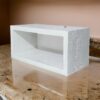 18 Inch Rectangular Wall Shelf, Acacia Wood Frame, White Washed Finish