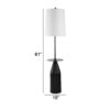 61 Inch Modern Floor Lamp, Round Drum Shade, Aluminum Frame, White, Black