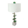 Parks 30 Inch Table Lamp With Agate Slices and Linen Drum Shade, White