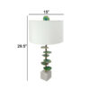 Parks 30 Inch Table Lamp With Agate Slices and Linen Drum Shade, White
