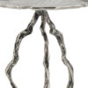 24 Inch Accent Table, Aluminum Metal Branch Tripod Legs, Antique Silver