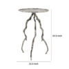 24 Inch Accent Table, Aluminum Metal Branch Tripod Legs, Antique Silver