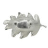 22 Inch Modern Decorative Tray, Oak Leaf Design Striking Silver Metal Frame