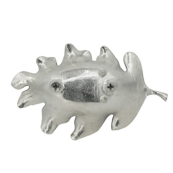 22 Inch Modern Decorative Tray, Oak Leaf Design Striking Silver Metal Frame