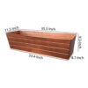 Rectangular Metal Flower Planter Box with Embossed Line Design, Large, Copper