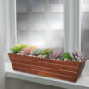 Rectangular Metal Flower Planter Box with Embossed Line Design, Large, Copper