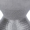 Industrial Style Hammered Texture Iron Stool with Hourglass Shaped Body, Silver