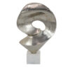 24 Inch Tabletop Home Decor Piece, Modern Art Sculpture, Chrome Metal