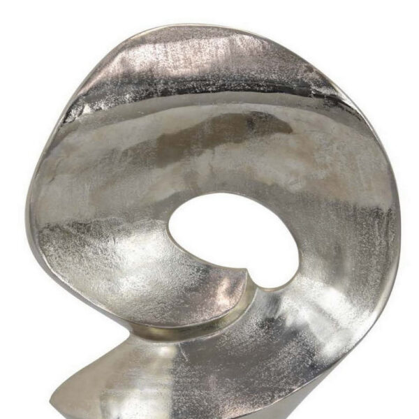 24 Inch Tabletop Home Decor Piece, Modern Art Sculpture, Chrome Metal