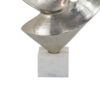 24 Inch Tabletop Home Decor Piece, Modern Art Sculpture, Chrome Metal