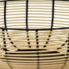 14 Inch Decorative Bowl, Accent Wired Woven Basket, Black, Natural Brown