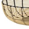 14 Inch Decorative Bowl, Accent Wired Woven Basket, Black, Natural Brown