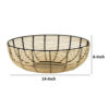 14 Inch Decorative Bowl, Accent Wired Woven Basket, Black, Natural Brown