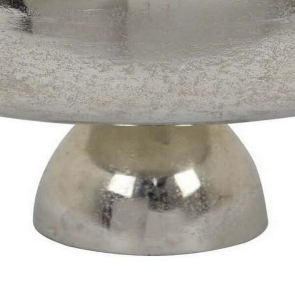 16 Inch Tabletop Decorative Bowl with a Pedestal Footed Base, Silver