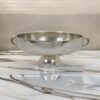 16 Inch Tabletop Decorative Bowl with a Pedestal Footed Base, Silver