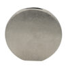 15 Inch Modern Decorative Vase, Round, Silver Finished Aluminum Frame