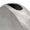 15 Inch Modern Decorative Vase, Round, Silver Finished Aluminum Frame