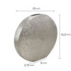 15 Inch Modern Decorative Vase, Round, Silver Finished Aluminum Frame