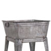 32" Multi-Functional Galvanized Metal Tub on Stand with Angled Legs, Gray