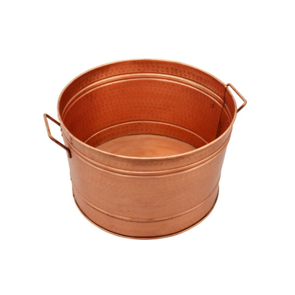 Hammered Pattern Galvanized Farmhouse Style Tub, Copper