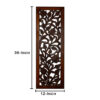 Mango Wood Wall Panel Hand Crafted with Leaves and Scroll Work Motif, Brown
