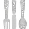 Artistic Cutlery Wall Decor In Aluminum, Set of Three, Silver