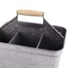 Metal Caddy Serveware with Mango Wood Handle, Rustic Galvanized Gray