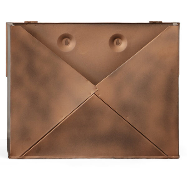Envelope Shaped Wall Mount Metal Mail Box, Copper