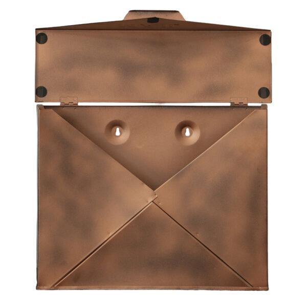 Envelope Shaped Wall Mount Metal Mail Box, Copper