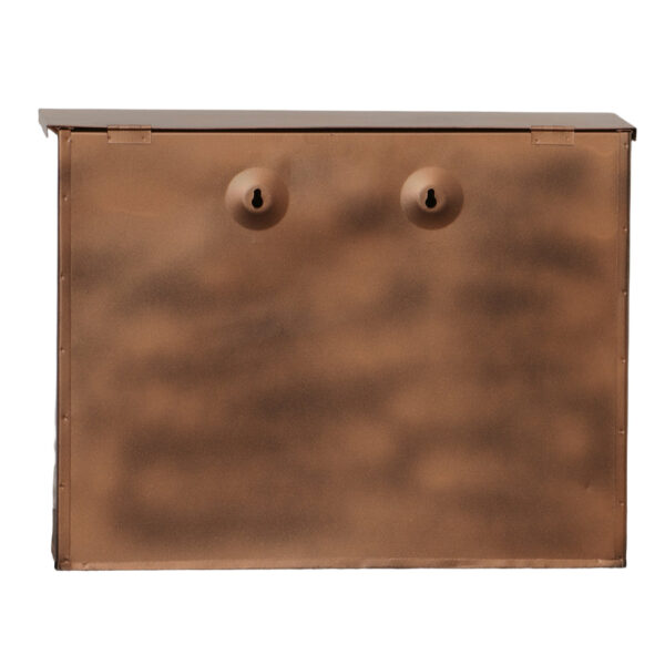 Envelope Shaped Wall Mount Metal Mail Box, Copper
