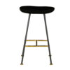 Elira 24" Backless Counter Stool with Mango Wood Saddle Seat | Black Iron Legs | Gold Footrest