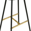 Elira 24" Backless Counter Stool with Mango Wood Saddle Seat | Black Iron Legs | Gold Footrest