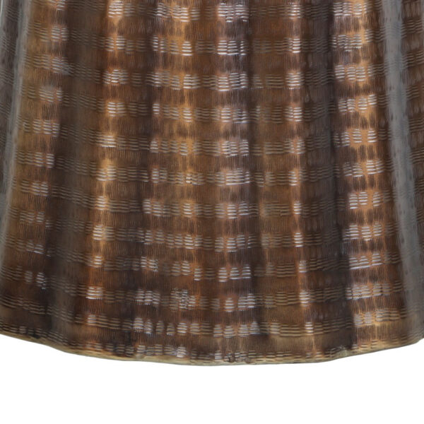 Liora 19" Side End Table | Handcrafted Bronze-Finish Aluminum | Hammered Round Design