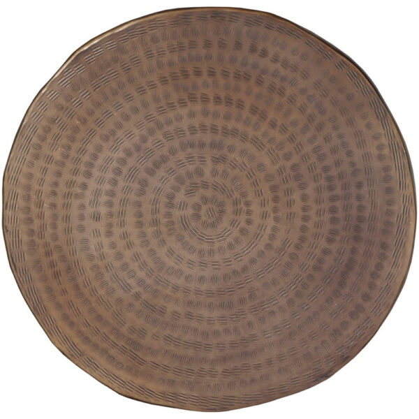 Liora 19" Side End Table | Handcrafted Bronze-Finish Aluminum | Hammered Round Design