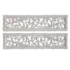 Ozy Carved Wall Art Panel Set of 2, Handcrafted Distressed White Mango Wood, 50 Inch Tall