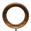 Decorative Tabletop Sculpture | Brown Mango Wood Ring Design | | Black Iron Stem and Marble Base