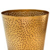 10" Decorative Iron Wastebasket Trash Can | Matte Gold | Leaf Etched Design