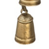 Zema Rustic Iron Hanging Bells Wall Decor, Cylindrical Cowbell on 28 Inch Jute Rope, Antique Gold