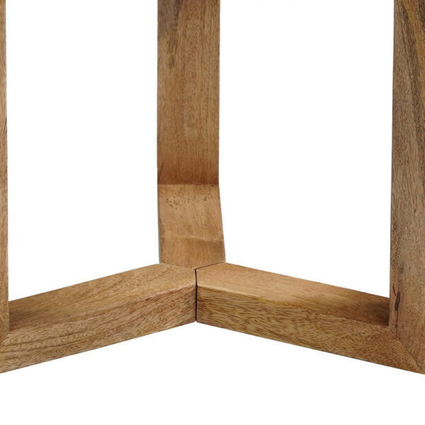 Nina 18.5" Round Handcrafted Side End Table | Natural Brown Mango Wood