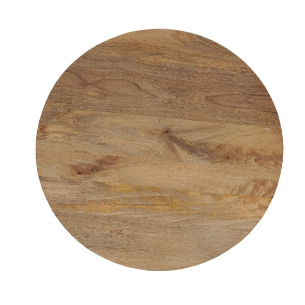 Nina 18.5" Round Handcrafted Side End Table | Natural Brown Mango Wood