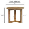 Nina 18.5" Round Handcrafted Side End Table | Natural Brown Mango Wood