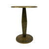 17 Inch Side End Drink Table, Fancy Fluted Base, Round Top, Antique Brass