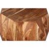 Bon 22 Inch Artisanal Side End Table, Multifaceted Solid Acacia Wood, Octagon Top, Natural Brown